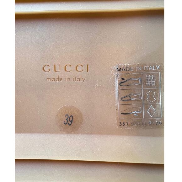 New Gucci Authentic Raffia Nappa GG Monogram Platform 703791 Sz 39 Rubber Soles - Picture 15 of 15